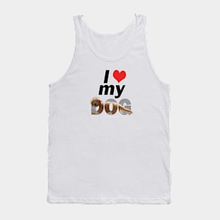 I love (heart) my dog - labradoodle oil painting word art Tank Top